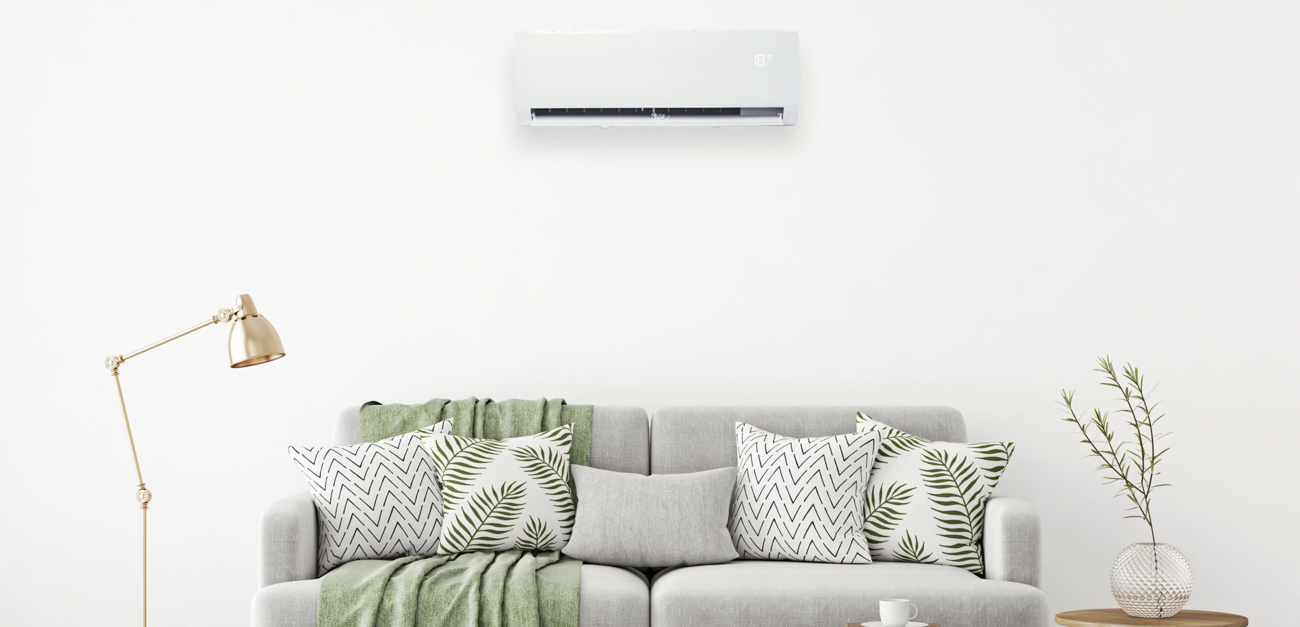 Split type airconditioner binnen unit in woonkamer